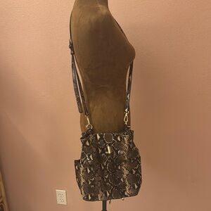 Aldo Brown Crossbody Bag with Reptile Texture